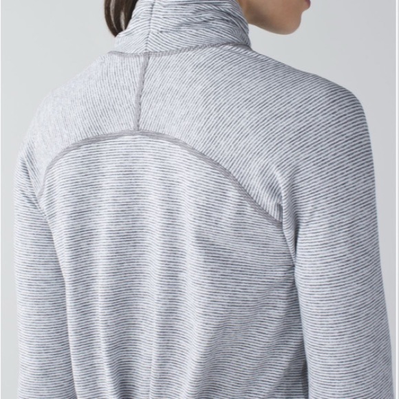 LULULEMON Warm Your Core Striped Heathered Slate White Size 4 - Picture 4 of 14